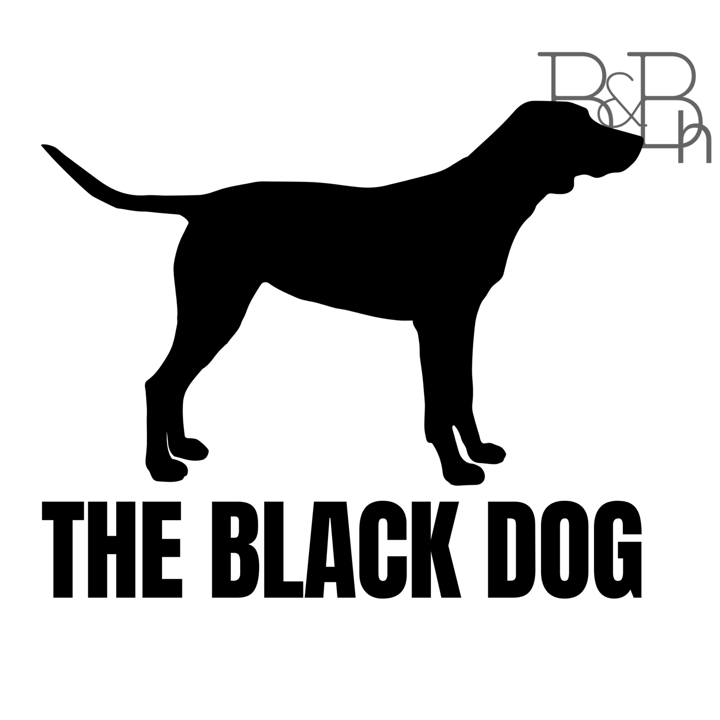 The Black Dog - 2.5" x 2" vinyl sticker